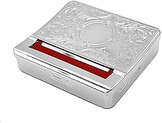 CIGTACO Cigarette Rolling Machine for Cigarette Rolling, Silver Cigarette Roller Case and Tobacco Storage.