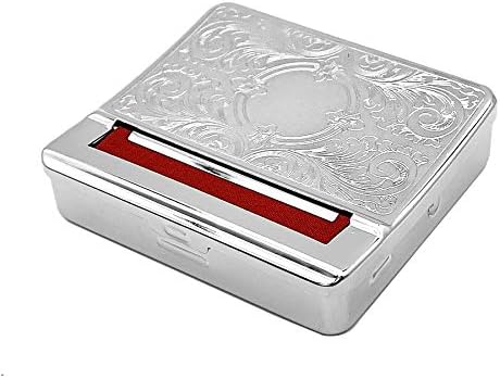 CIGTACO Cigarette Rolling Machine for Cigarette Rolling, Silver Cigarette Roller Case and Tobacco Storage.