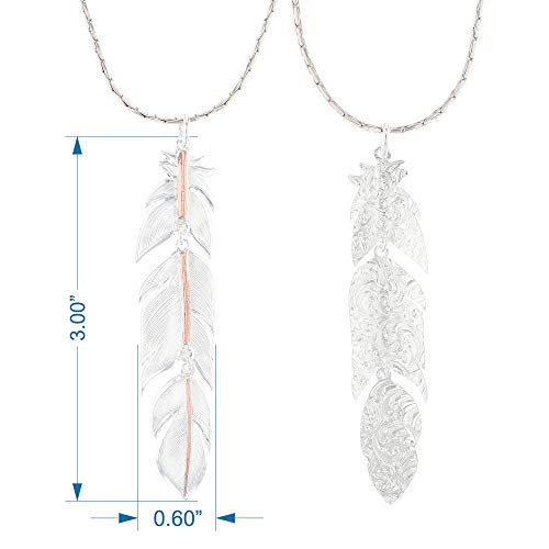 Montana Silversmiths Women's Rose Gold Plume Feather Necklace - NC1618RG One Size3