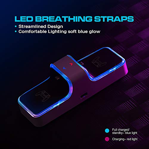 Newest Ps5 Controller Charger, Dual Usb Type C Fast Playstation 5 Charging Station Dock With Led Indicator, Safety Chip Protection, For Sony Dualsense Controller, Wakeyboo #TOP1