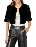 Eliza J Women's Faux Fur Shrug Jacket, Black, Medium