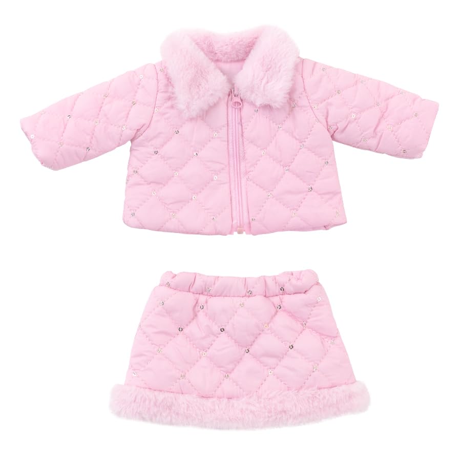 DUORUIMI Doll Clothes Winter Pink Outfit Cotton Coat Jacket Pants Skirt Suit for American Girl Doll 18 inch - Image 5