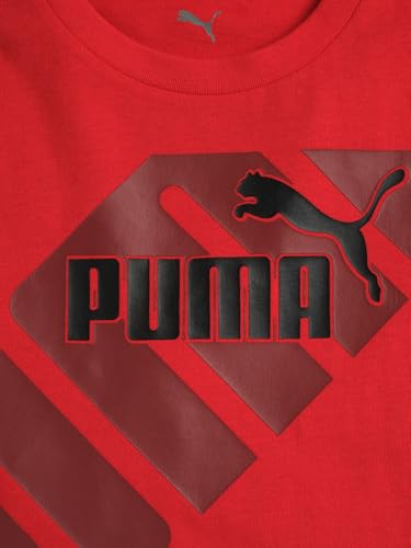 Image of Puma Boys' Short Sleeve Cotton Graphic T-Shirt, Crewneck