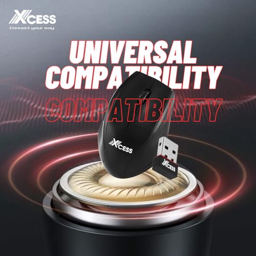 Image of XCESS Wireless Optical Mouse | 1600 DPI | 4 Buttons with DPI Switch | Compact & Lightweight | Soft Click | Universal Compatibility