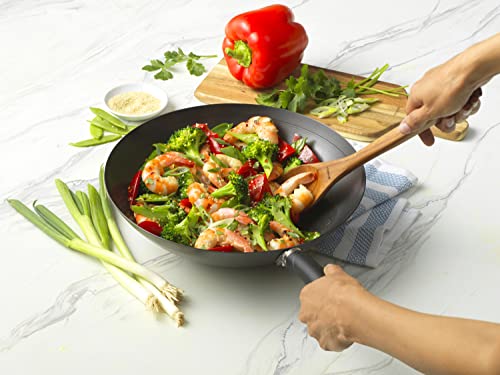 Wok noir de 30,5 cm Good Cook ustensile élégant haute résistance thermique - 6
