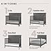 Child Craft Denman Crib, Dresser, Chest, and Nightstand 4-Piece Nursery Set, Grows with Your Baby (Midnight Gray)
