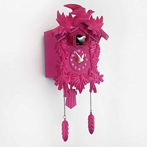 WALPLUS 20x37 cm Cuckoo Clock Wall Home Decoration DIY Living Bedroom Office Décor Plastic Kids Room Gift, Pink