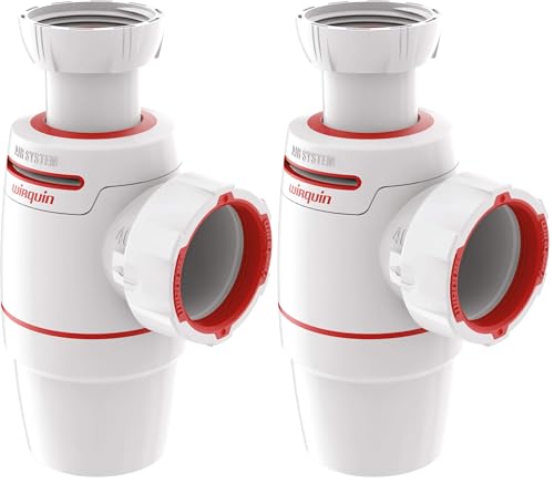 Wirquin 30722156 Siphon évier Néo Air blanc Ø40 avec anti-vide intégré, réglable, compact, zéro fuite