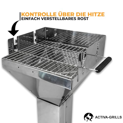 Foto von ACTIVA Holzkohlegrill Saalfeld I Premium Holzkohle Grill inkl. hochwertigem & verchromtem Grillrost I Robuster Kohlegrill für ein einzigartiges Grillerlebnis