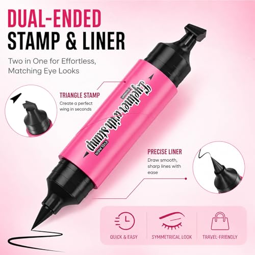 Winged Eyeliner Stamp Pen, delineador líquido resistente al agua miniatura 2