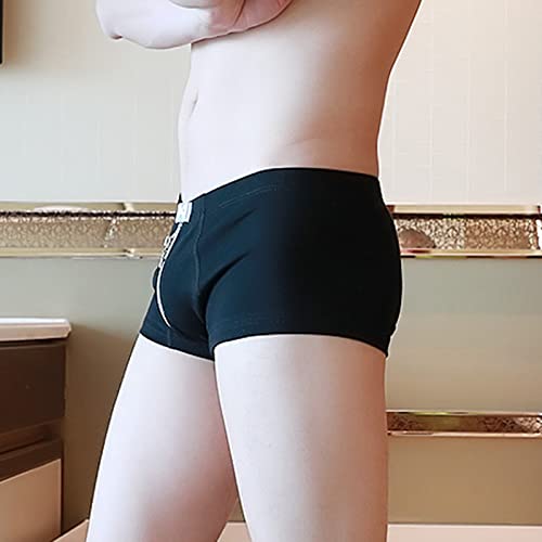 Men's Zipper Cotton Underwear Boxer Briefs,Comfort Stretch Waistband Breathable Underwear Fashionable Casual Boxerss4