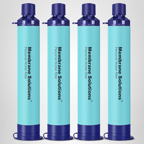 Miniatura 9 de Membrane Solutions Filtro De Agua Supervivencia, Elimina El 99,9999 De E.Coli, Precisión Del Filtro 0,1 Micrón, Sistema De Filtro Portátil Para Emergencia, Camping, Senderismo, 4 Pack
