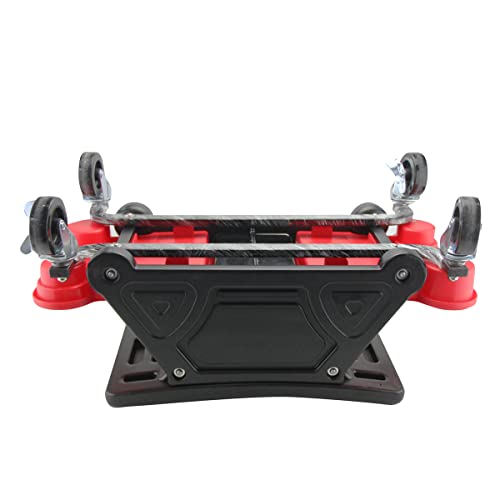 KATSU Werkstatthocker 136kg Kapazität Fahrbarer Werkstatt Rollsitz Garagenhocker mit Rädern und Ablagen, Montagehocker Werkstattsitz für die Autoreparatur Autowerkstatt Garage