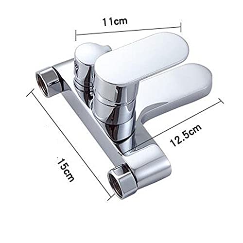 Robinet de baignoire chrome avec mitigeur mural double entrée eau