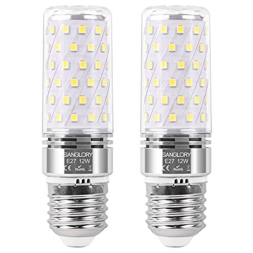 SanGlory 2 Stück Leuchtmittel LED E27 Tageslichtweiß 5000K, 12W LED Lampe E27 1350 Lumen Maiskolben Energiesparlampe e27 LED Mais Birne Nicht Dimmbar