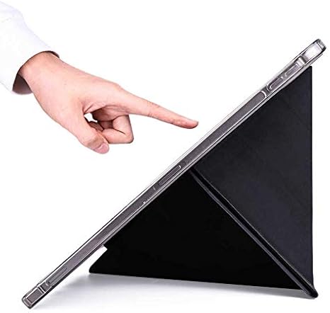 Aksesuarcim Apple iPad Pro 12.9 2020 (4.Nesil) ile Uyumlu Kılıf Silikon Yumuşak Kalem Bölmeli Esnek 4 Farklı Stand Olabilen Tablet Kılıfı Siyah