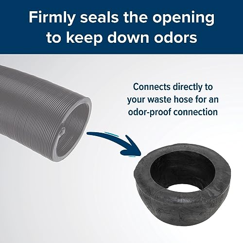 Image of Camco 4 inch x 3 inch Sewer Hose Seal | Connects Directly on RV Sewer Hose for an Odor Proof Connection to Dump Station | Black (39313) (Pack of 3)