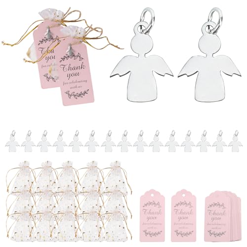 NAHUAA 15 Pezzi Portachiavi Angelo Custode Bomboniere Ciondoli Angeli Custodi