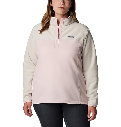 Image of Columbia Womens Benton Springs Half Snap II Pull Over Fleece Jacket, Dark Stone /Canoe /Vintage Blue, 3X