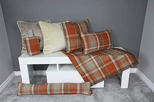 Mcalister Textiles Heritage Tartan Throw Cushion Covers 20X20 Inches Highlands Scatter Pillows For Sofas & Bedroom Terracotta Orange #TOP4