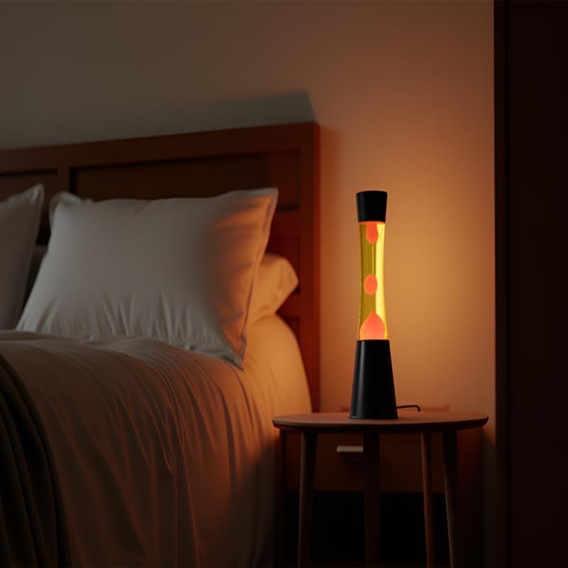 Image of KARP 16 Inch (Tower shap) Lava Lamp | Yellow Water & red Lava | Metal & Glass Design | 220-240V 50Hz | R39 30 W Bulb Included | Run by Plug with Inline ON /Off Switch | Best for Home & Office Gift