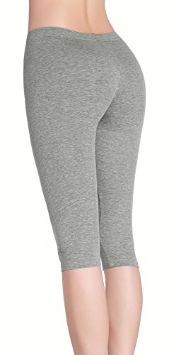 Image of CnlanRow Women Summer Short Leggings for Under Skirt 3 /4 Capri Cropped Shorts Yoga Pants