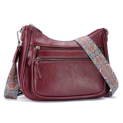 Image of Crossbody Purses for Women Trendy Leather Crossbody Bag,Multi Pocket Shoulder Handbag Lightweight Travel Purse