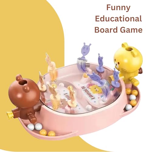Image of Lefan Pinball Game for Kids 4 5 6 7 Years Pinball Game Kids Aged 3-7, Mini Pin Ball Board Game for 2 Players Educational Space-Themed Toy Birthday Gift for Boys Girls Family Game (Pink)