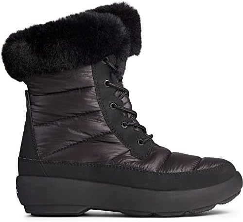 Sperry Women's Bearing PlushWave Boots Nylon Snow, Black/Black, 12 | Image 3
