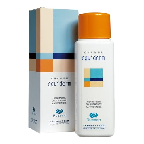 Rueber - Equiderm 220 ml | Champú Purificante y Equilibrante | Champu Anticaspa e Hidratacion Cuero Cabelludo | Para Pelos con Decoloraciones y Tintes | Champu Anticaspa Universal y Uso Diario