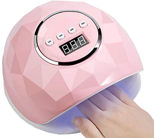 UV Nail Lamp 86W LED Nail Dryer - Nail curing lamp with 39 LED Lamp Beads 4 Timers (10s,30s,60s,90s) for UV Gel/UV Builder/Gel Nail Polish with Automatic Sensor For Home or Salon Use - Pink