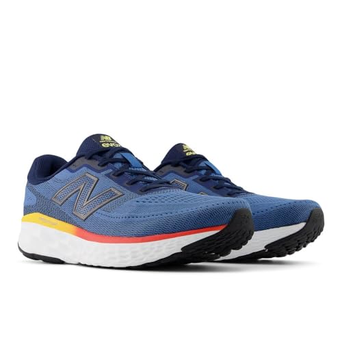New Balance New Balance Men's Fresh Foam X EVOZ V4 Running Shoe, Sea Stone/Nb Navy/Clementine, 8 M