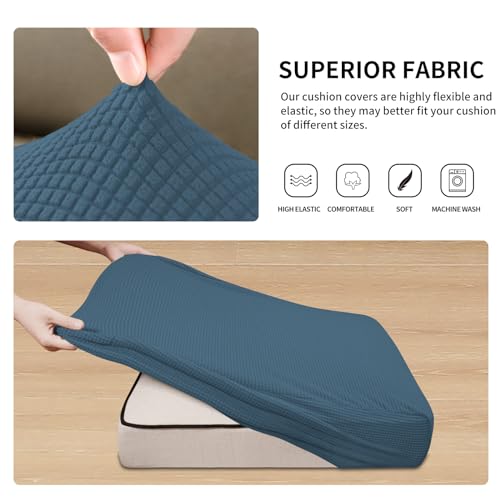 Image of Easy-Going Stretch 4 Pieces Couch Cushion Covers for Sectional Sofa L Shape