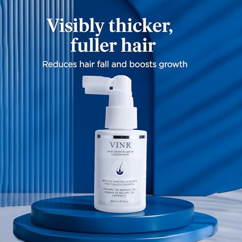 Image of VINR Hair Growth Serum for Scalp Concentrate 5-Actives Redensyl, Anagain, Baicapil, Procapil & Caffeine with Grape Seed Extract|Advanced Hair Fall Control & Boosts New Growth| Hair Regrowth Serum for Scalp| For Men & Women |30 ml (Pack of 2)