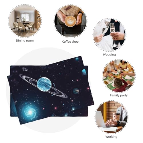 Sets de table lin synthétique résistant chaleur lavables pour cuisine