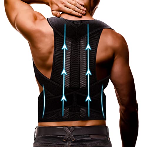 Aptoco Back Brace Posture Corrector for Women and Men Fully Adjustable Support Brace Improves Posture and Provides Lumbar Support for Lower and Upper Back Pain| Size S (26''-32.6'') Waist