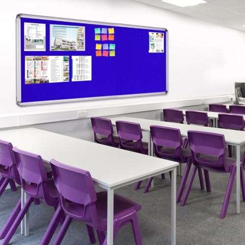 Image of ALKOSIGN Astra Felt Notice Board -Blue (4 x 6 Feet) | Bulletin Board, Pin-up Board, Display Board, Push pins Board, Announcement Board, Soft Message Board, for School, College, Office, Study Room etc