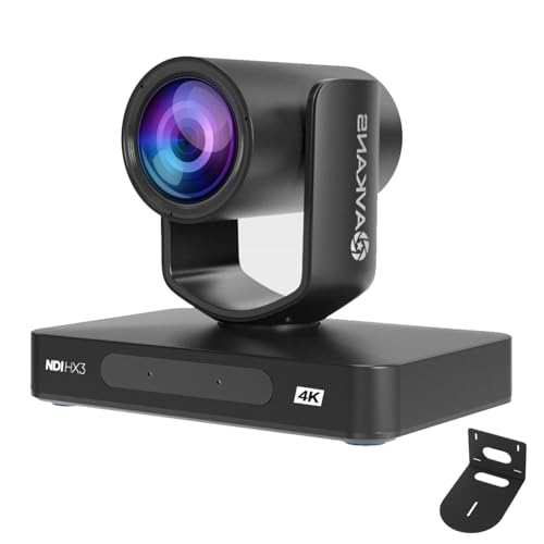 Image of AVKANS AI Auto Tracking NDI PTZ Camera, 4K Zoom Live Streaming HDMI SDI PTZ Camera for Church Worship and Live Event (Black 4K AI Tracking)