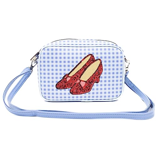 Wizard of Oz Bag, Crossbody, The Wizard of Oz Dorothy Sequined Ruby Slippers with Toto Pose, Blue, Vegan Leather4