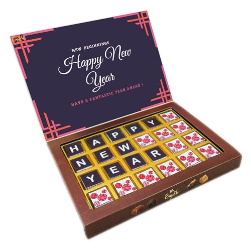 Image of Expelite Merry Christmas and Happy New Year Chocolate Gift for Wife -24 Pc Merry Christmas and Happy New Year Chocolate Gift for Girlfriend Wife Husband
