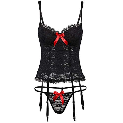 Lingerie femme dentelle noire et robe de nuit transparente