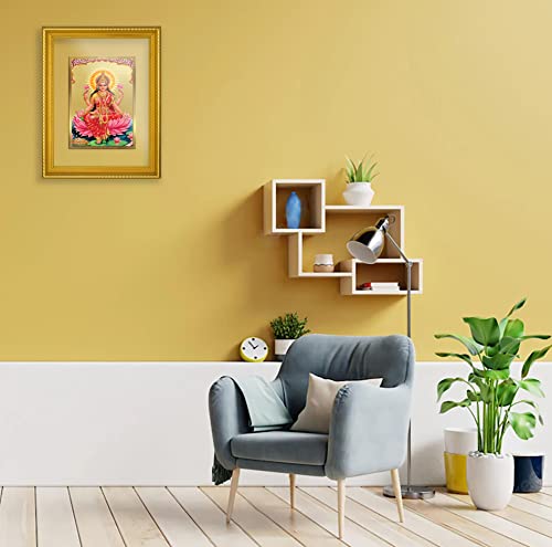 Image of Diviniti Lakshmi Gold Plated Wall Photo Frame, Table Decor| DG Frame 056 Size 3 and 24K Gold Plated Foil| Religious Photo Frame Idol For Pooja, Gifts Items (32.5 CM X 25.5 CM)