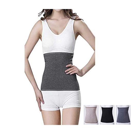 Warm Knitted Abdominal Binder Kidney Warmer Back Slim Postpartum Wrap Belt (Grey)
