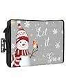DecorLovee Outdoor TV Cover 80 to 85 Inches Weatherproof & Waterproof, Gray Snowman Christmas Outdoor TV Enclosure with Remote Control Pocket, Xmas Snowflake Birds TV Screen Protectors for Outside TV