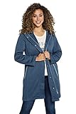 lana lang muere  Ulla Popken Strickfleece-Jacke, Lange Form, Kapuze, 2-Wege-Zipper Chaqueta de Lana de Punto, Azul Vaquero Mate, 62+ para Mujer