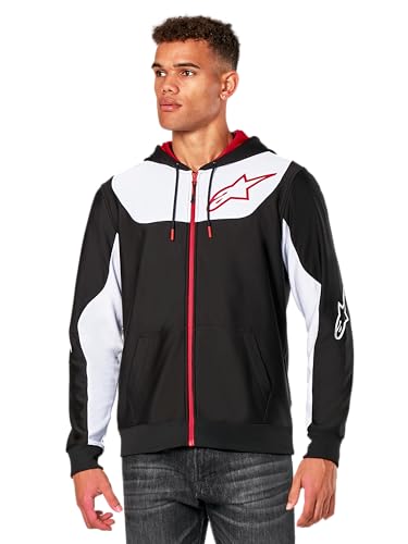 Alpinestars Sessions V3 Hoodie Sweatshirt Sudadera con Capucha para Hombre Negro/Blanco/Rojo L 🔥