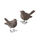 BigDean 2X Dekovogel Spatz 6cm Rostbraun Vogel Singvogel rost Farben