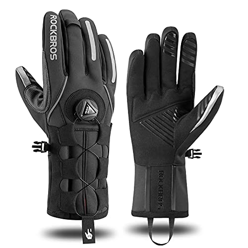 Gants Vélo Hiver Polaire - Coupe-Vent, Réfléchissants, Doigts Tactiles - Homme/Femme Taille M à 2XL