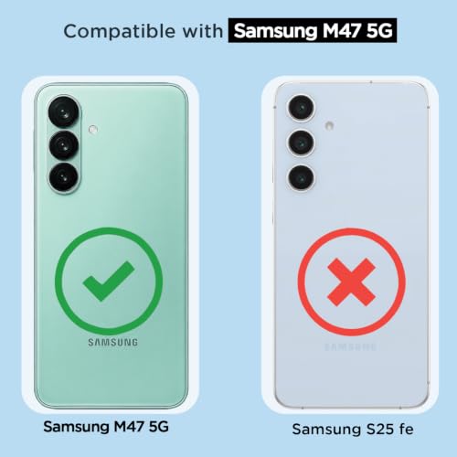 Image of Outlouders Back Cover for Samsung Galaxy M47 5G | Magnetic-Safe | Transparent PC + TPU | Magnetic Support | Shockproof Protection Bumper Case (Transparent)