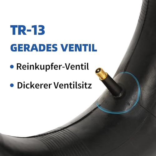 GICOOL 16x6,50-8, 16x7,50-8 Schlauch, 2er-Pack mit TR-13-Ventil, für hohe Beanspruchung, für Rasenmäher, Traktoren, Golfwagen, Gartenanhänger und mehr